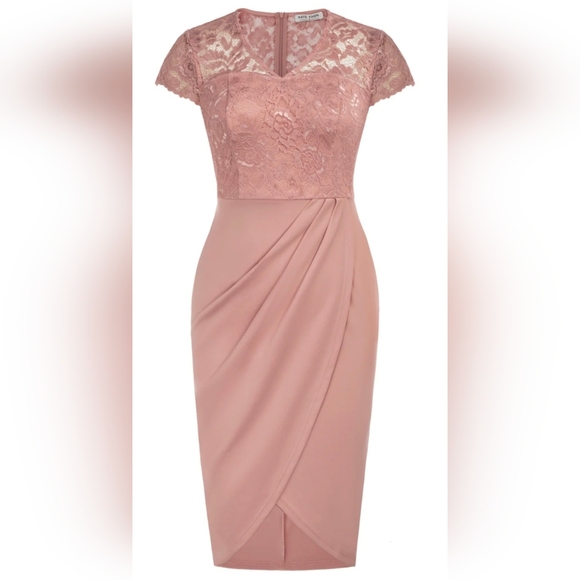 Kate Kasin Dresses & Skirts - Kate Kasin NWT Lace Cocktail Wrap Bodycon Dress